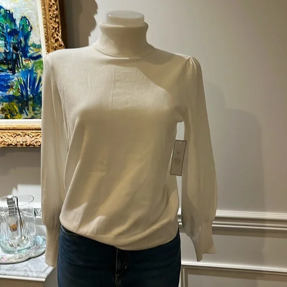 Madison Grey New York white sweater turtleneck - Picture 1 of 6